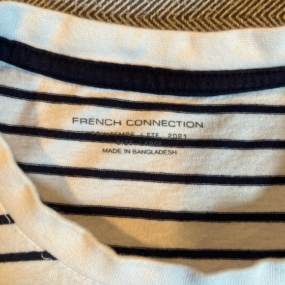 French Connection Striped T-Shirt with Pink Heart - Picture 8 of 8